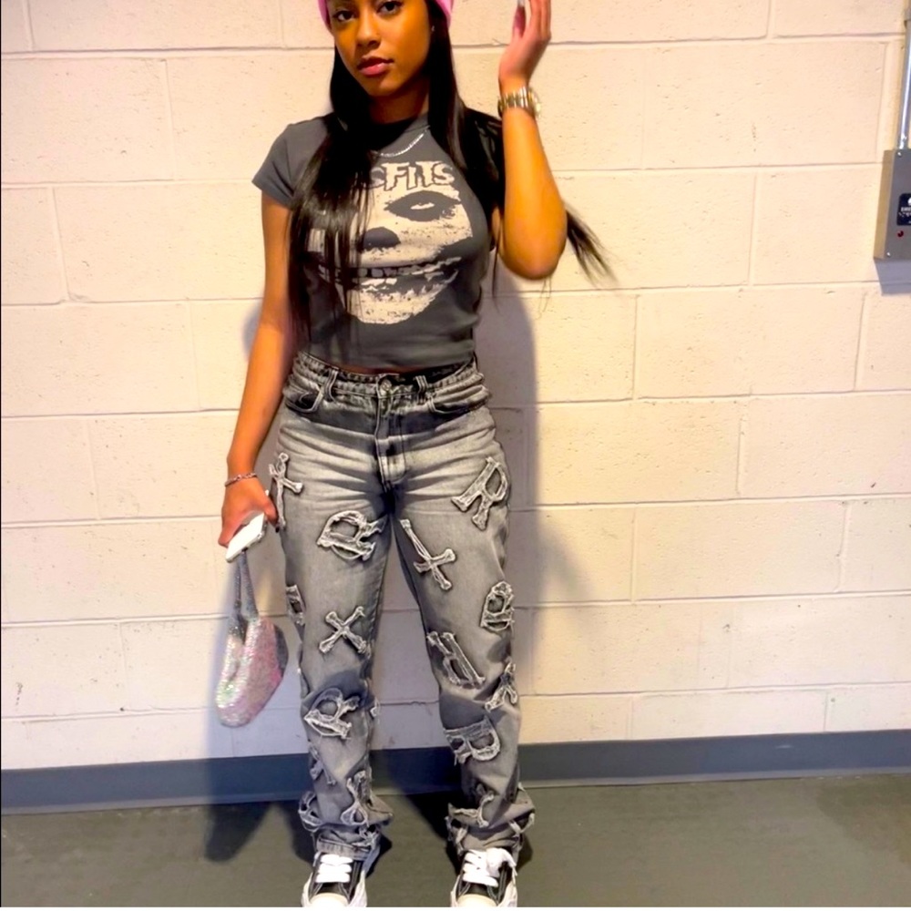 Racer Worldwide Distressed Denim Grey Jeans
